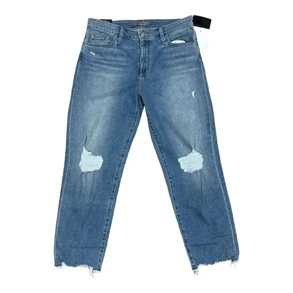 Joes Jeans Blue Distressed Raw Hem Boyfriend Jeans 32